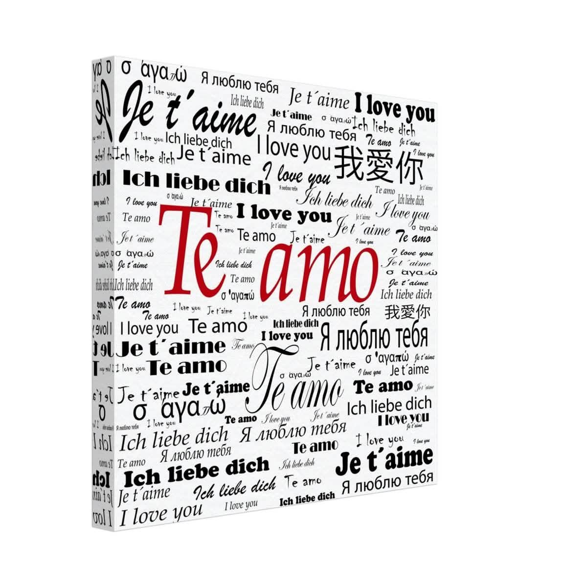 Global Love - Words Across Borders | Digital Pop Art - Canvas - 30x30 cm / 12x12″ -