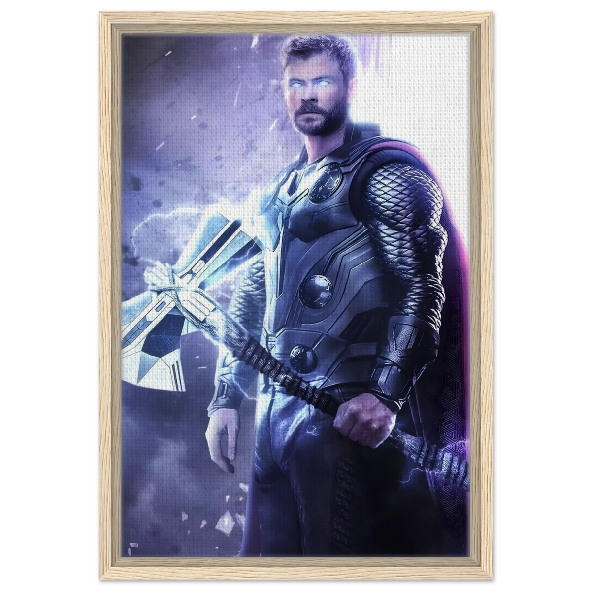 "God of Thunder: Ascension" – Epic Digital Fantasy Art Print - Framed Canvas - 40x60 cm / 16x24″ - Wood frame
