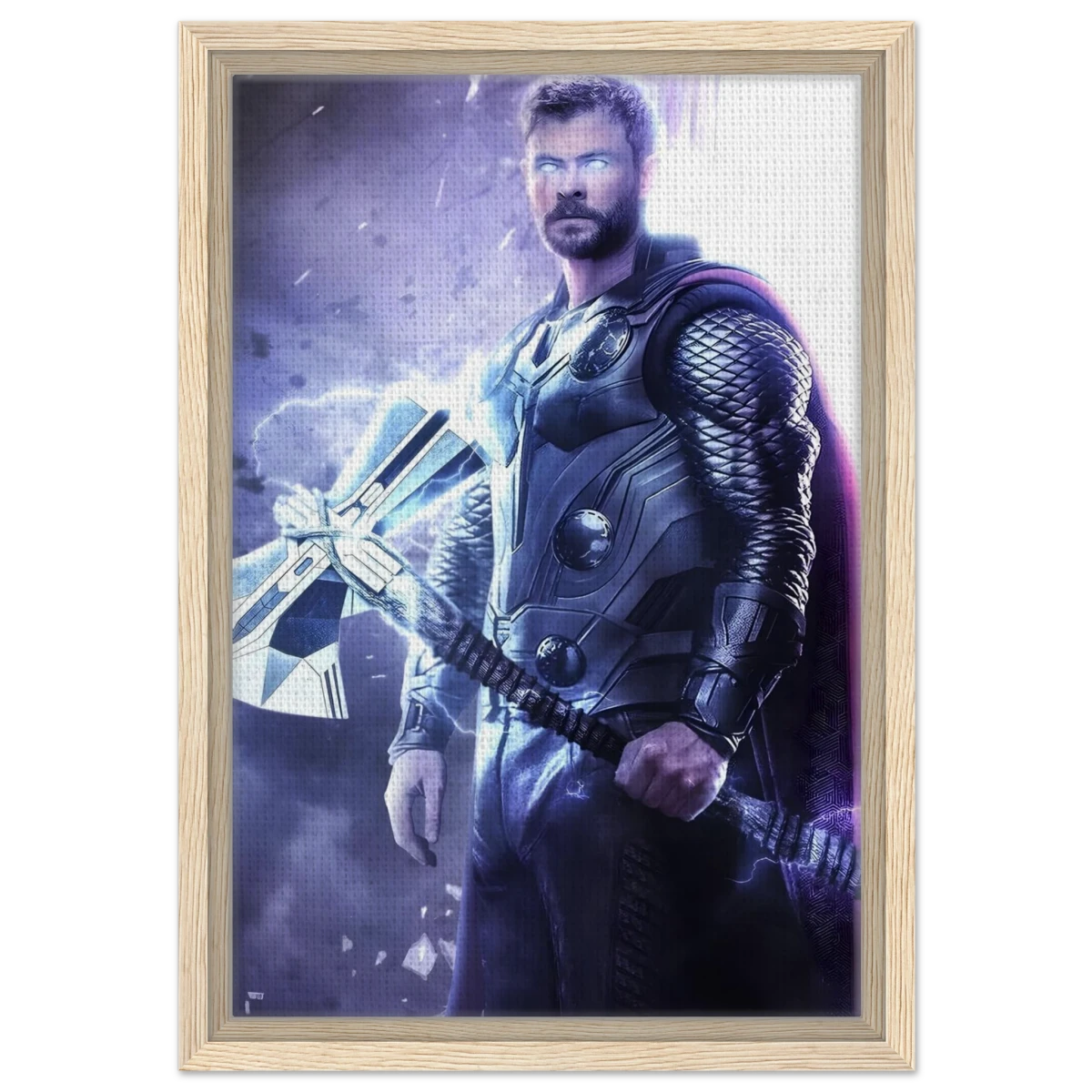"God of Thunder: Ascension" – Epic Digital Fantasy Art Print - Framed Canvas - 30x45 cm / 12x18″ - Wood frame