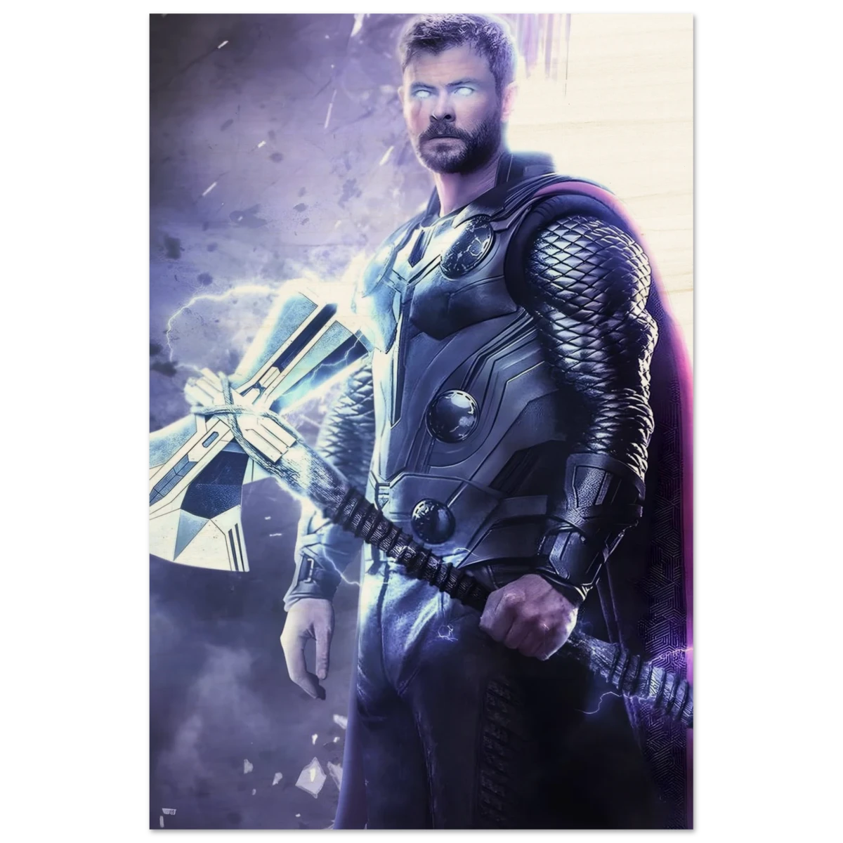 "God of Thunder: Ascension" – Epic Digital Fantasy Art Print - Wood Prints - 50x75 cm / 20x30″ -