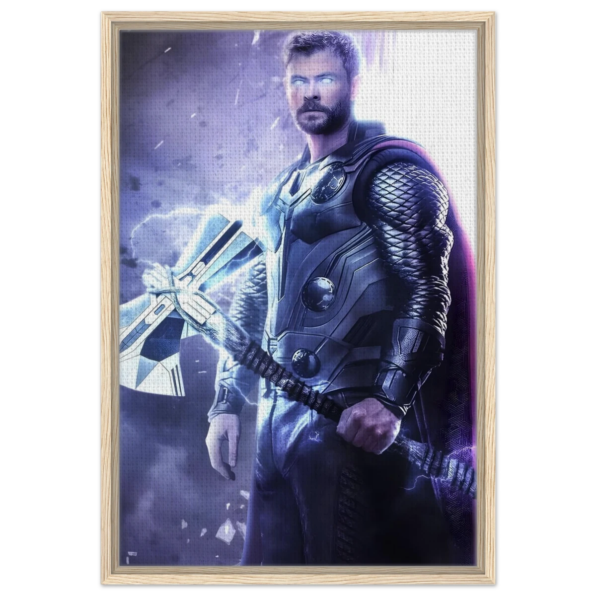 "God of Thunder: Ascension" – Epic Digital Fantasy Art Print - Framed Canvas - 50x75 cm / 20x30″ - Wood frame