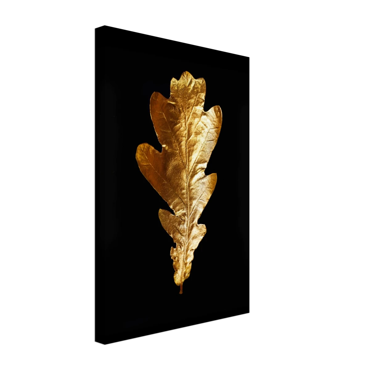 Gold & Black Botanical Leaf Wall Art Set – Premium Stretched Canvas Prints - Design Option 2 - 30x45 cm / 12x18″ -