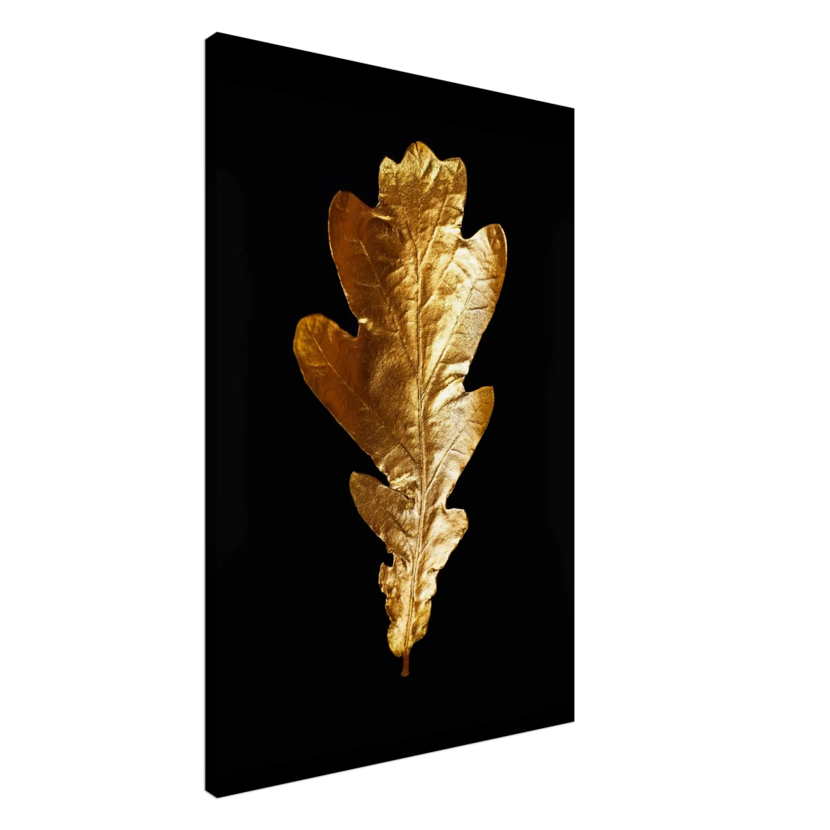 Gold & Black Botanical Leaf Wall Art Set – Premium Stretched Canvas Prints - Design Option 2 - 60x90 cm / 24x36″ -