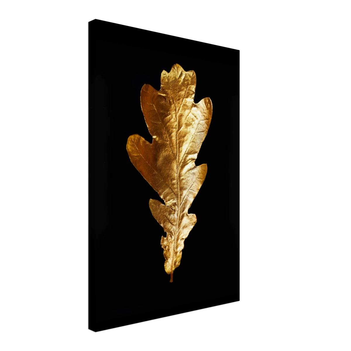 Gold & Black Botanical Leaf Wall Art Set – Premium Stretched Canvas Prints - Design Option 2 - 40x60 cm / 16x24″ -