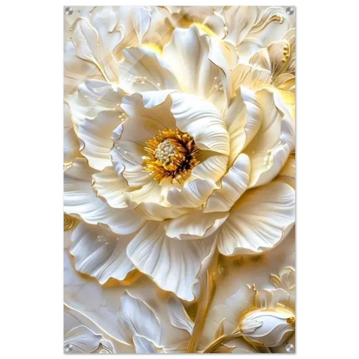 Golden Blossom – A Luxurious Floral Masterpiece | Floral Wall art Print - Acrylic Print - 60x90 cm / 24x36″ -