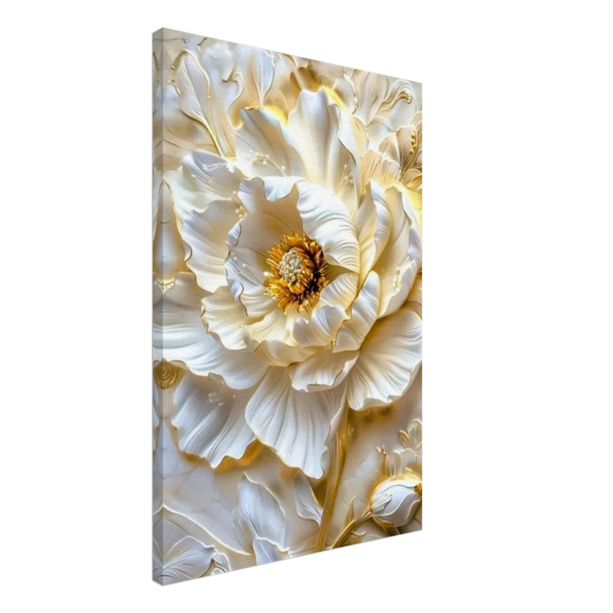 Golden Blossom – A Luxurious Floral Masterpiece | Floral Wall art Print - Canvas - 50x75 cm / 20x30″ -