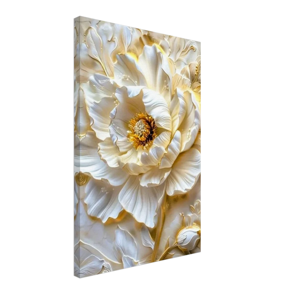 Golden Blossom – A Luxurious Floral Masterpiece | Floral Wall art Print - Canvas - 40x60 cm / 16x24″ -