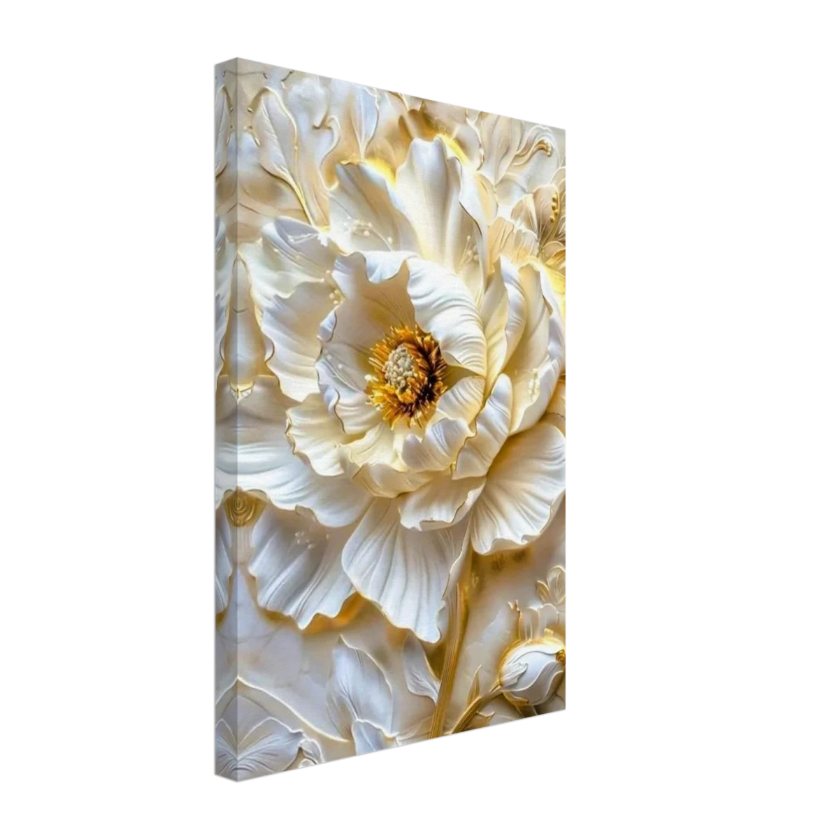 Golden Blossom – A Luxurious Floral Masterpiece | Floral Wall art Print - Canvas - 30x45 cm / 12x18″ -