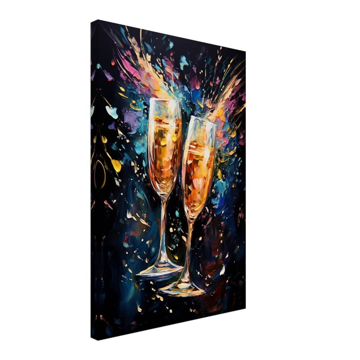 Golden Celebration: Champagne Dreams | Abstract wall art print - Canvas - 40x60 cm / 16x24″ -