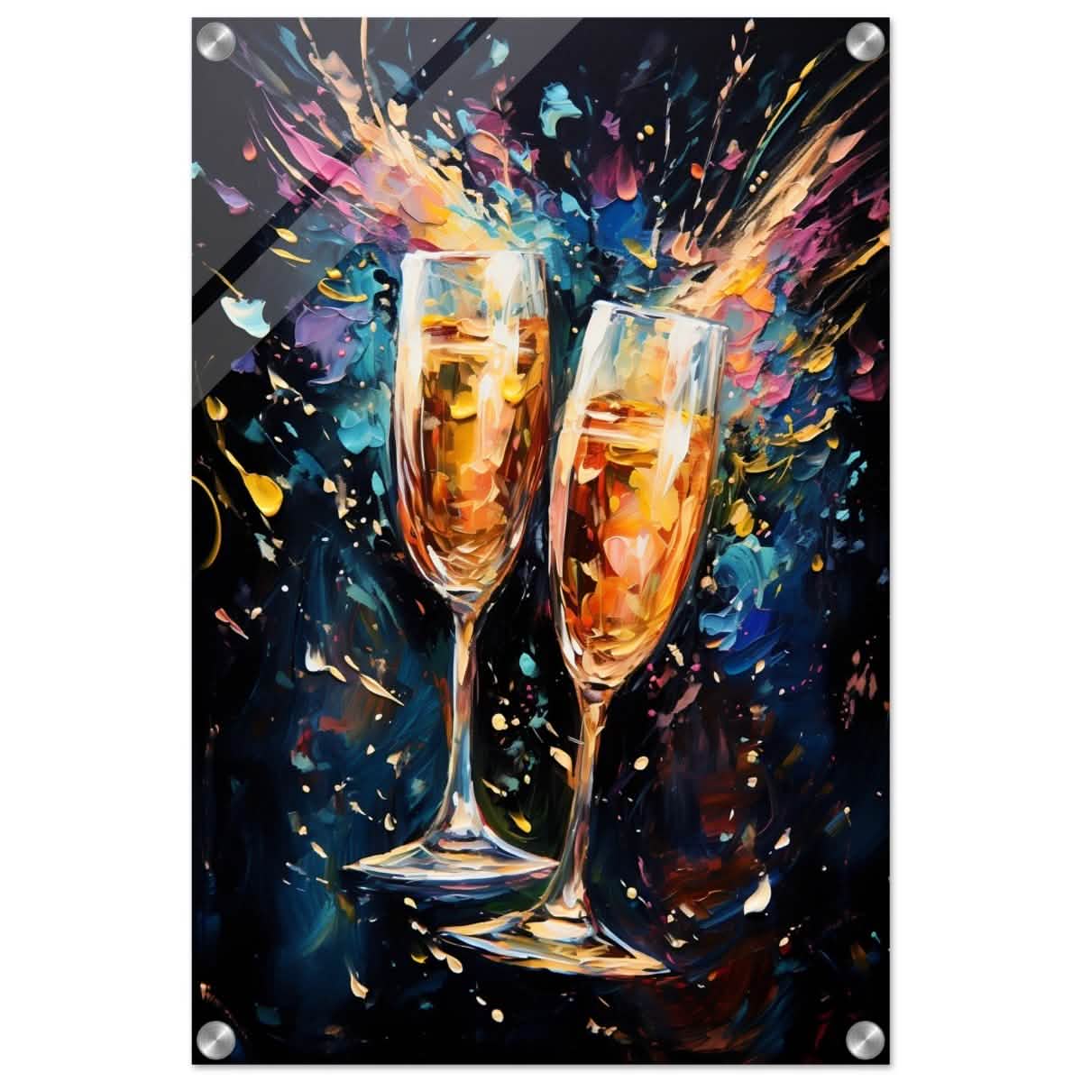 Golden Celebration: Champagne Dreams | Abstract wall art print - Acrylic Print - 40x60 cm / 16x24″ -