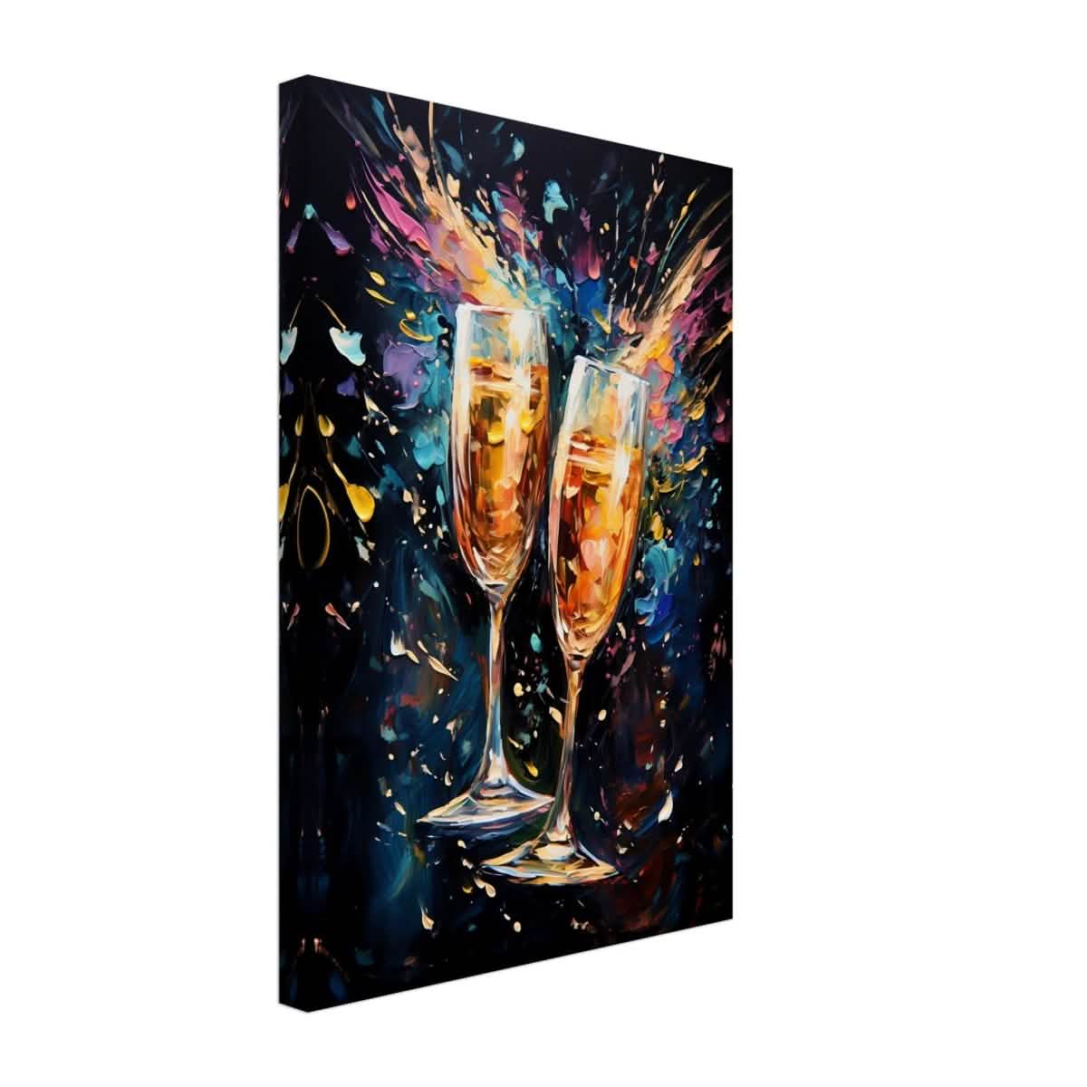 Golden Celebration: Champagne Dreams | Abstract wall art print - Canvas - 30x45 cm / 12x18″ -