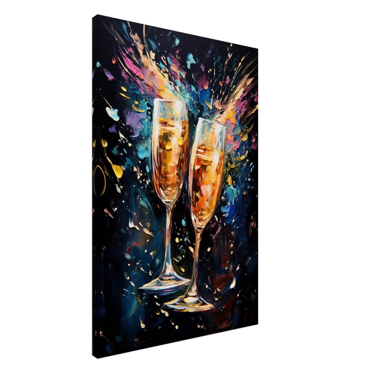 Golden Celebration: Champagne Dreams | Abstract wall art print - Canvas - 60x90 cm / 24x36″ -