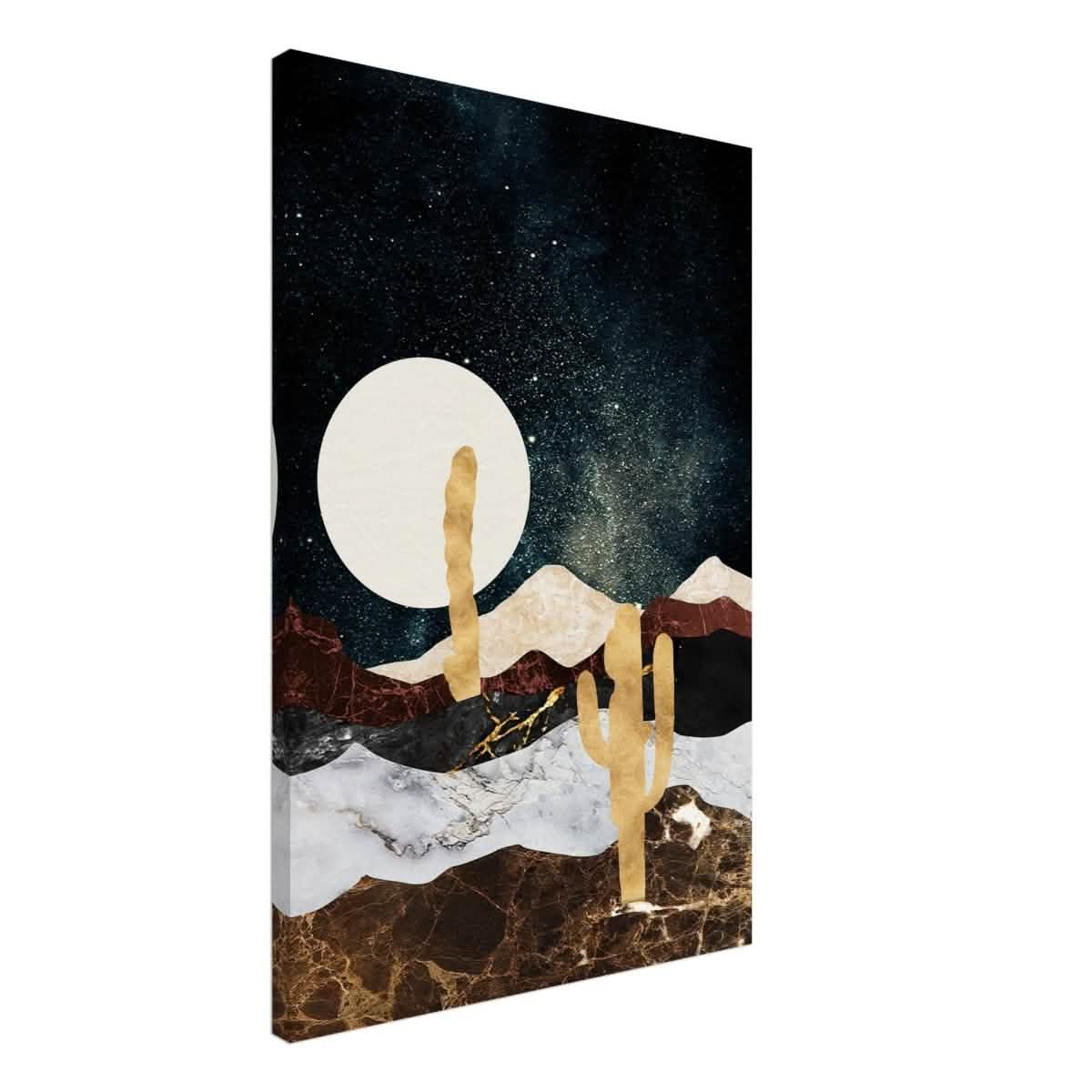 Golden Desert Night | Cosmic Minimalist Art - Canvas - 50x75 cm / 20x30″ -