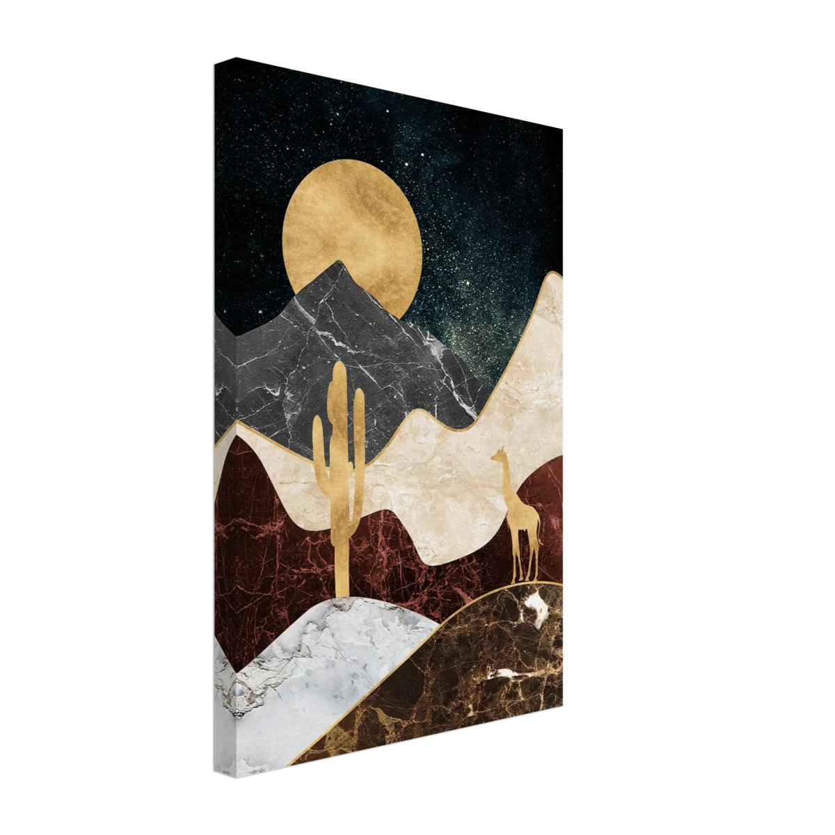 "Golden Horizon Safari" – Abstract Wilderness in Luxe Texture | Wall art Print - Canvas - 30x45 cm / 12x18″ -