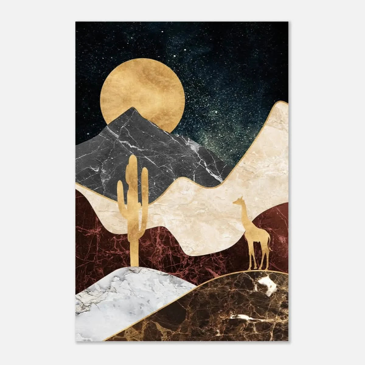 "Golden Horizon Safari" – Abstract Wilderness in Luxe Texture | Wall art Print - Aluminum Print - 30x45 cm / 12x18″ -