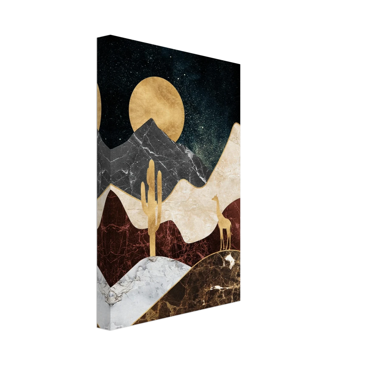 "Golden Horizon Safari" – Abstract Wilderness in Luxe Texture | Wall art Print - Canvas - 20x30 cm / 8x12″ -