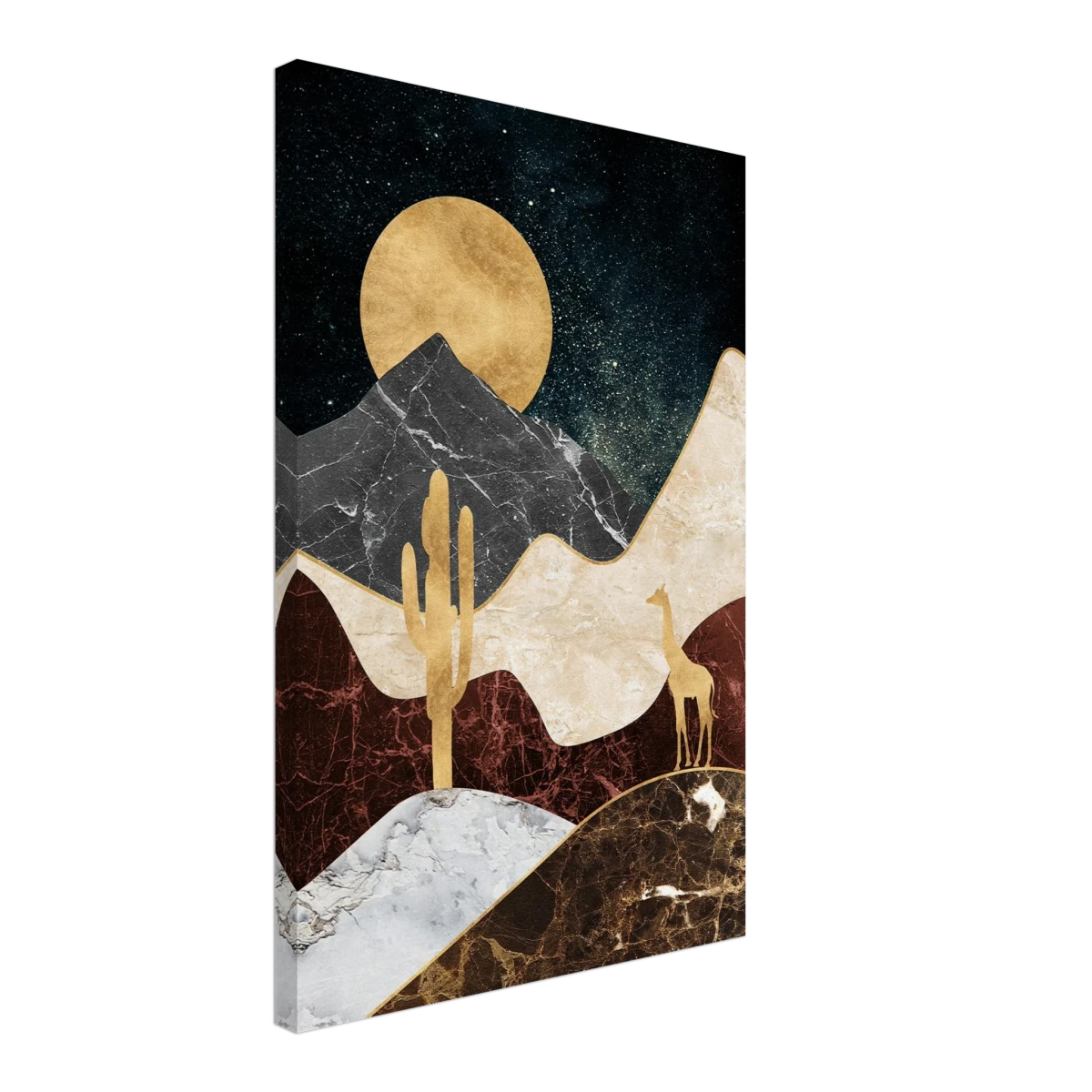 "Golden Horizon Safari" – Abstract Wilderness in Luxe Texture | Wall art Print - Canvas - 40x60 cm / 16x24″ -