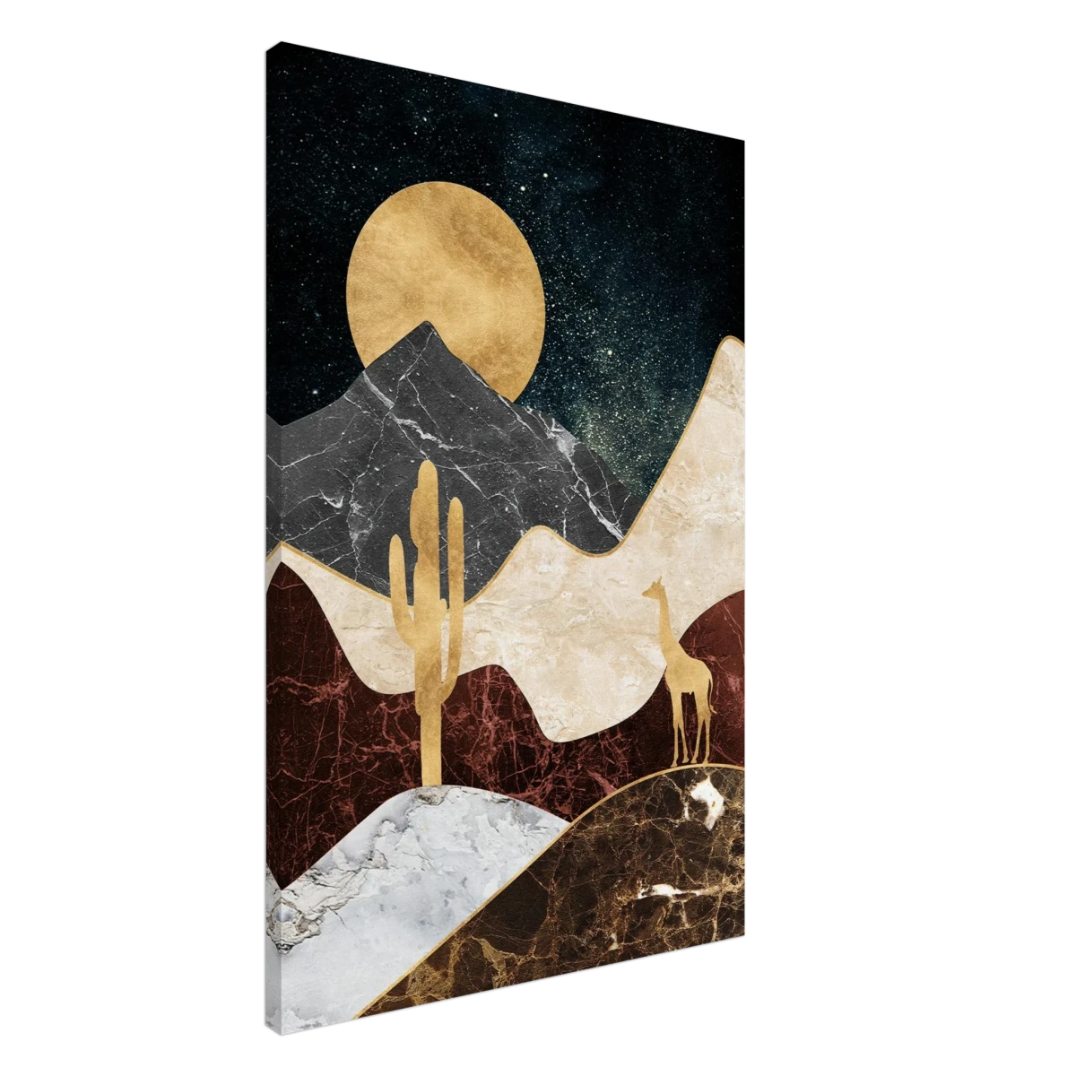 "Golden Horizon Safari" – Abstract Wilderness in Luxe Texture | Wall art Print - Canvas - 60x90 cm / 24x36″ -