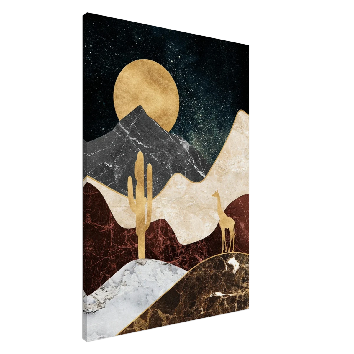 "Golden Horizon Safari" – Abstract Wilderness in Luxe Texture | Wall art Print - Canvas - 70x100 cm / 28x40″ -