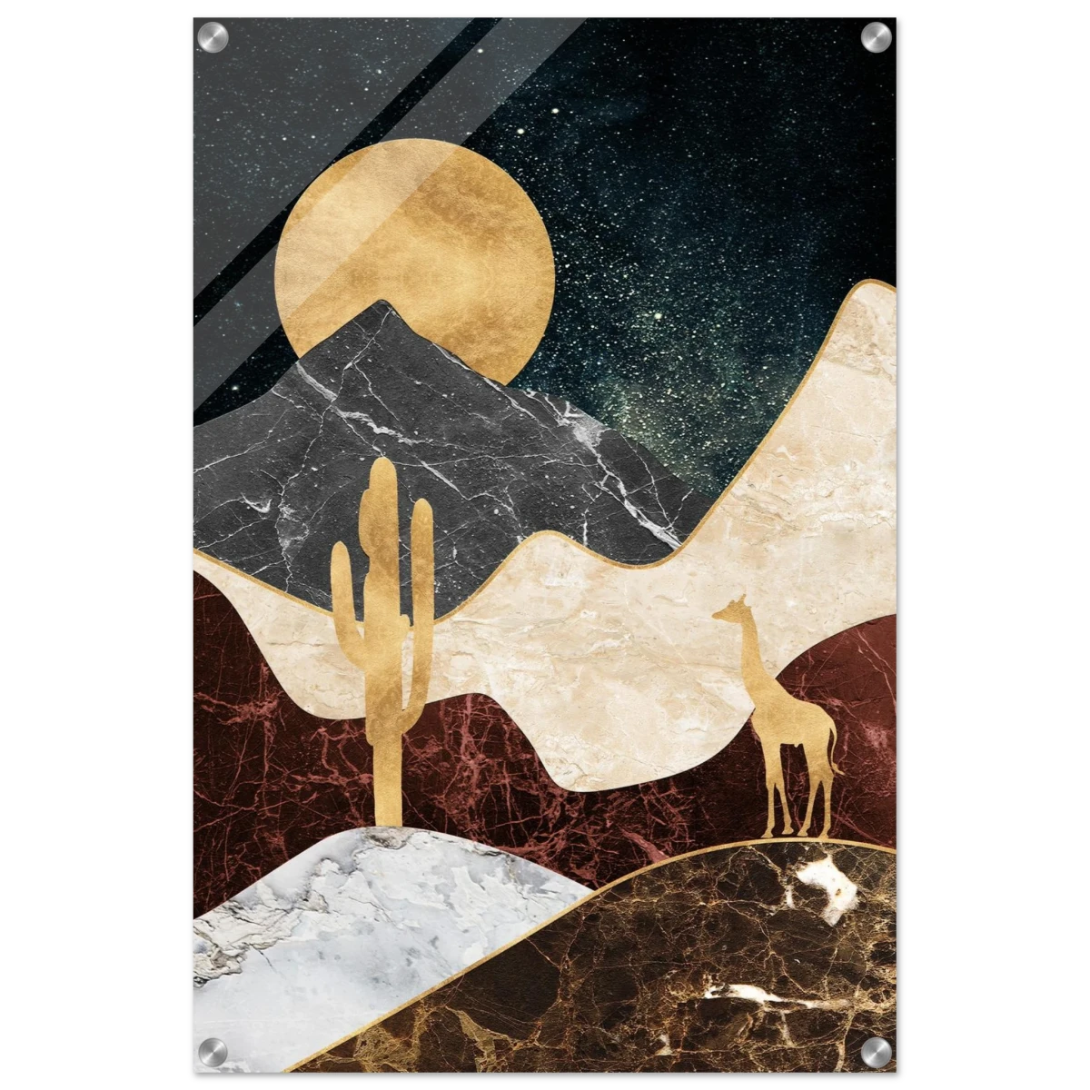 "Golden Horizon Safari" – Abstract Wilderness in Luxe Texture | Wall art Print - Acrylic Print - 50x75 cm / 20x30″ -