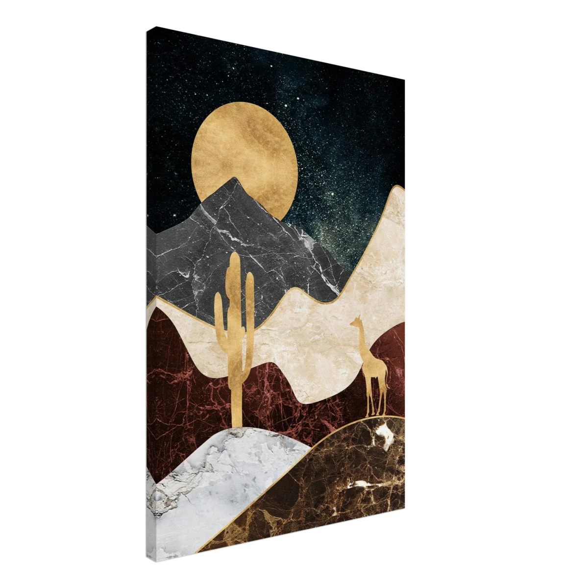 "Golden Horizon Safari" – Abstract Wilderness in Luxe Texture | Wall art Print - Canvas - 50x75 cm / 20x30″ -