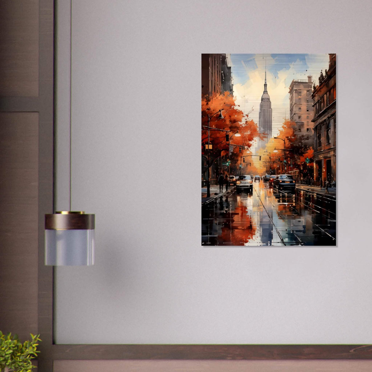 Golden Hour in Manhattan | Modern Wall Art Print - Brushed Aluminum Print - 70x100 cm / 28x40″ -