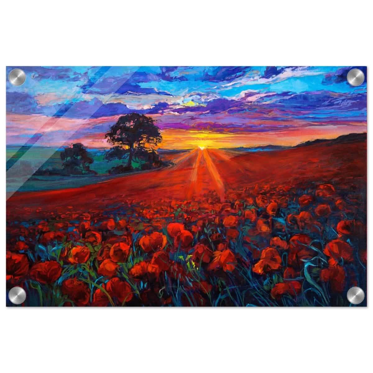 Golden Path to Dusk | Impressionistic art | Contemporary Landscape art print - Acrylic Print - 30x45 cm / 12x18″ -