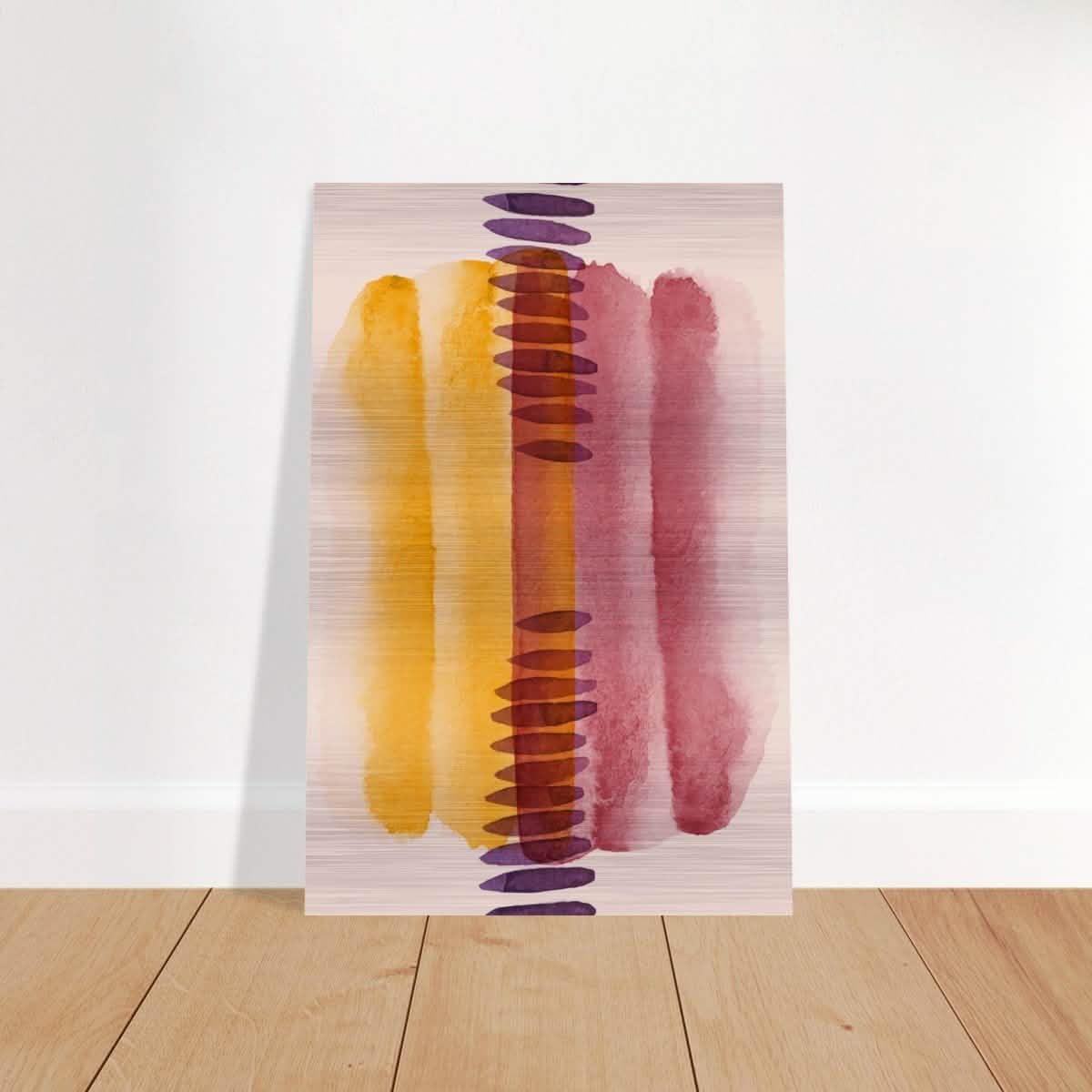 Golden Radiance Abstract - 30x45 cm / 12x18″ - Brushed Aluminum Print -