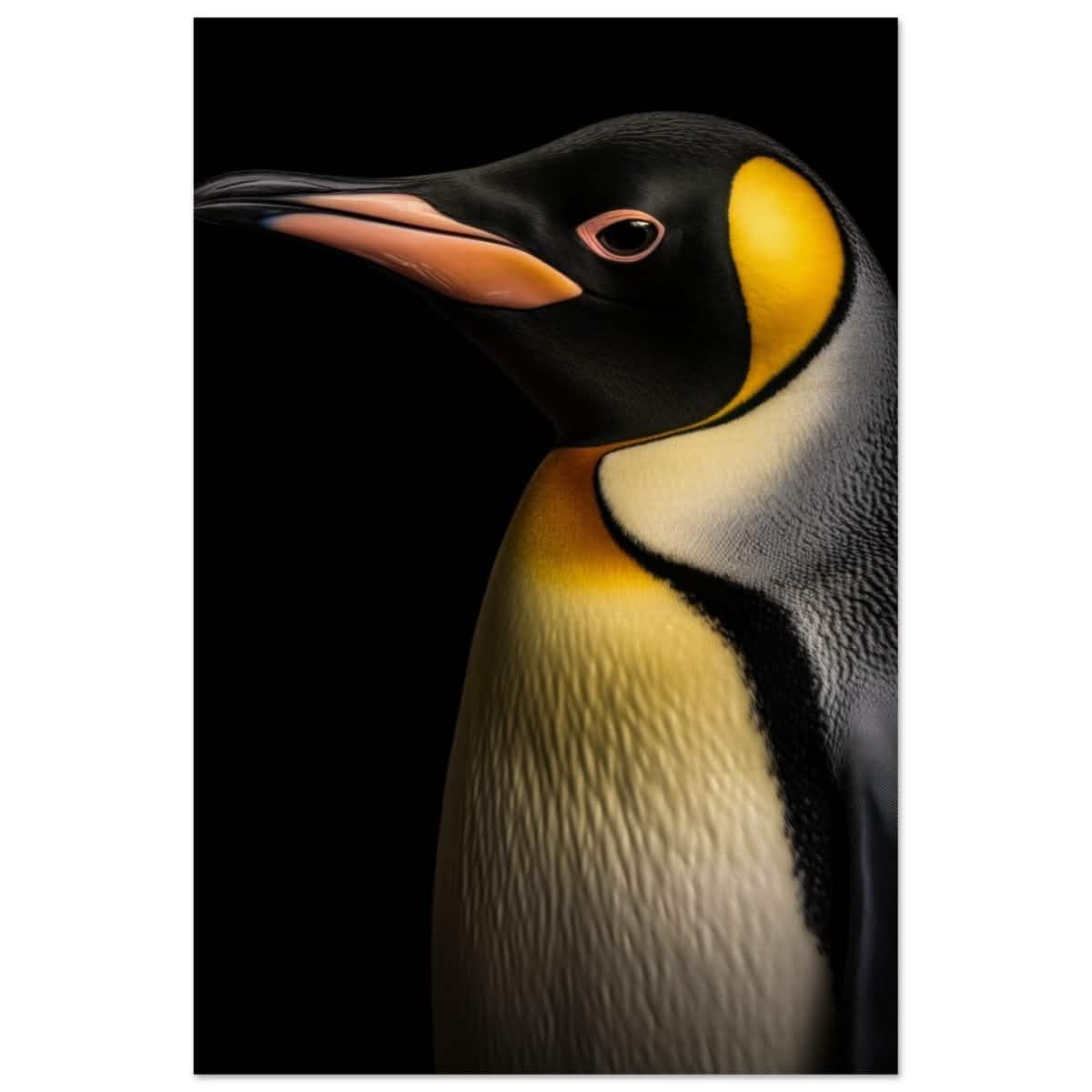 Golden Tuxedo: The Playful Penguin | Animal Art Print - Wood Prints - 40x60 cm / 16x24″ -