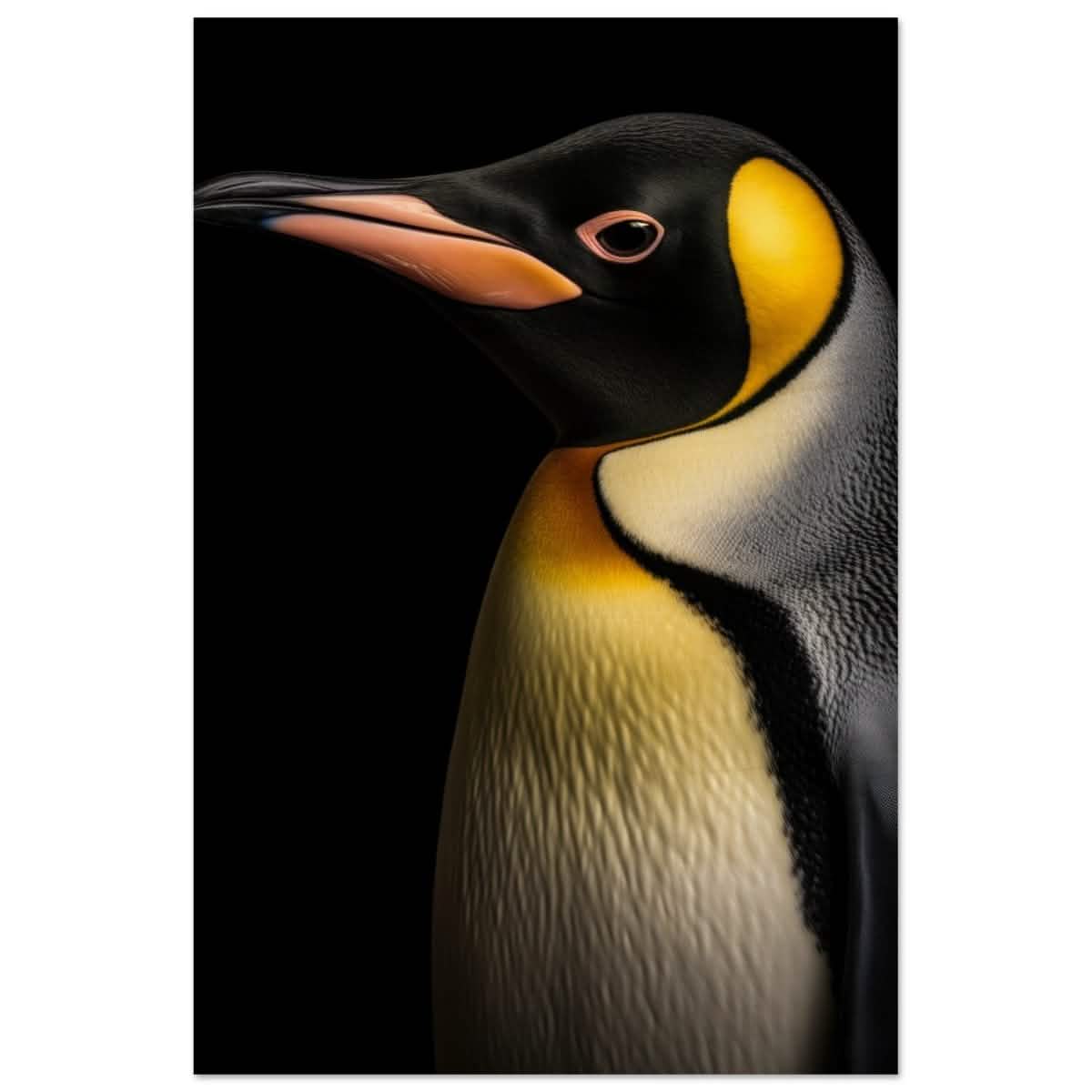 Golden Tuxedo: The Playful Penguin | Animal Art Print - Wood Prints - 60x90 cm / 24x36″ -