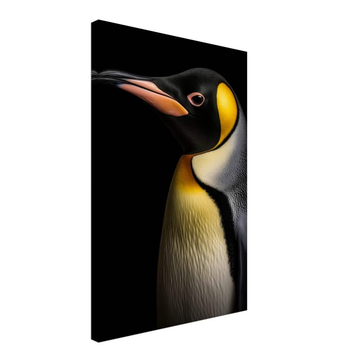 Golden Tuxedo: The Playful Penguin | Animal Art Print - Canvas - 40x60 cm / 16x24″ -