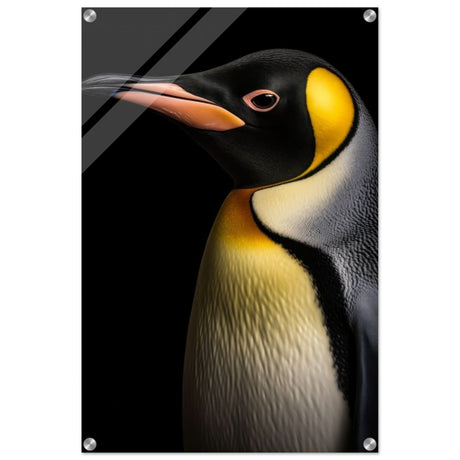 Golden Tuxedo: The Playful Penguin | Animal Art Print - Acrylic Print - 50x75 cm / 20x30″ -