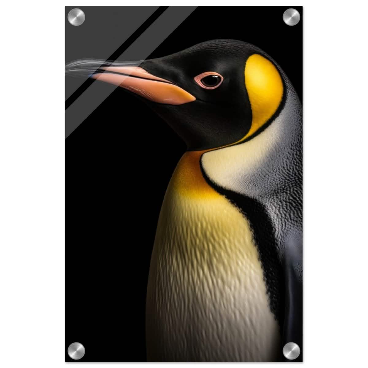 Golden Tuxedo: The Playful Penguin | Animal Art Print - Acrylic Print - 30x45 cm / 12x18″ -
