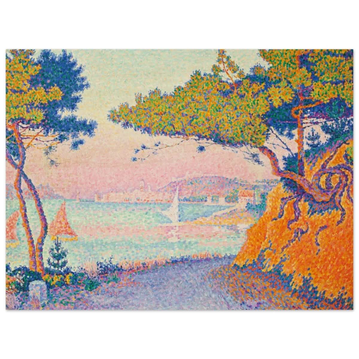 Golfe Juan (1896) painting by Paul Signac | Vintage wall art print - Wood Prints - 30x40 cm / 12x16″ -