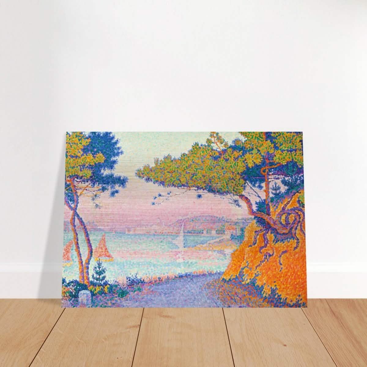 Golfe Juan (1896) painting by Paul Signac | Vintage wall art print - Brushed Aluminum Print - 50x70 cm / 20x28″ -