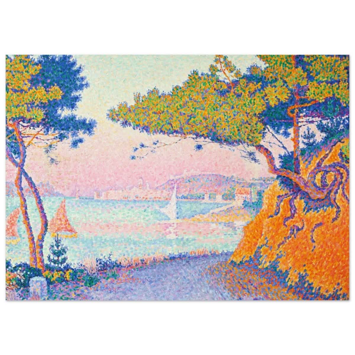 Golfe Juan (1896) painting by Paul Signac | Vintage wall art print - Aluminum Print - 50x70 cm / 20x28″ -