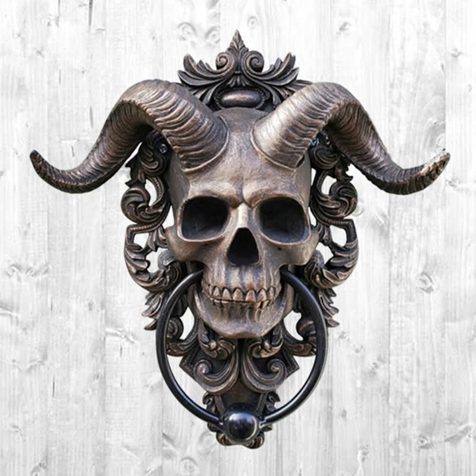 Gothic Ram Skull Resin Wall Sculpture – Dark Art Home Decoration - Ram Skull Resin Wall Sculpture -