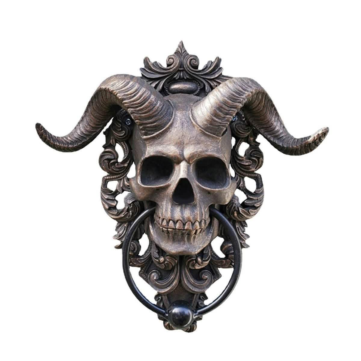 Gothic Ram Skull Resin Wall Sculpture – Dark Art Home Decoration - Ram Skull Resin Wall Sculpture -