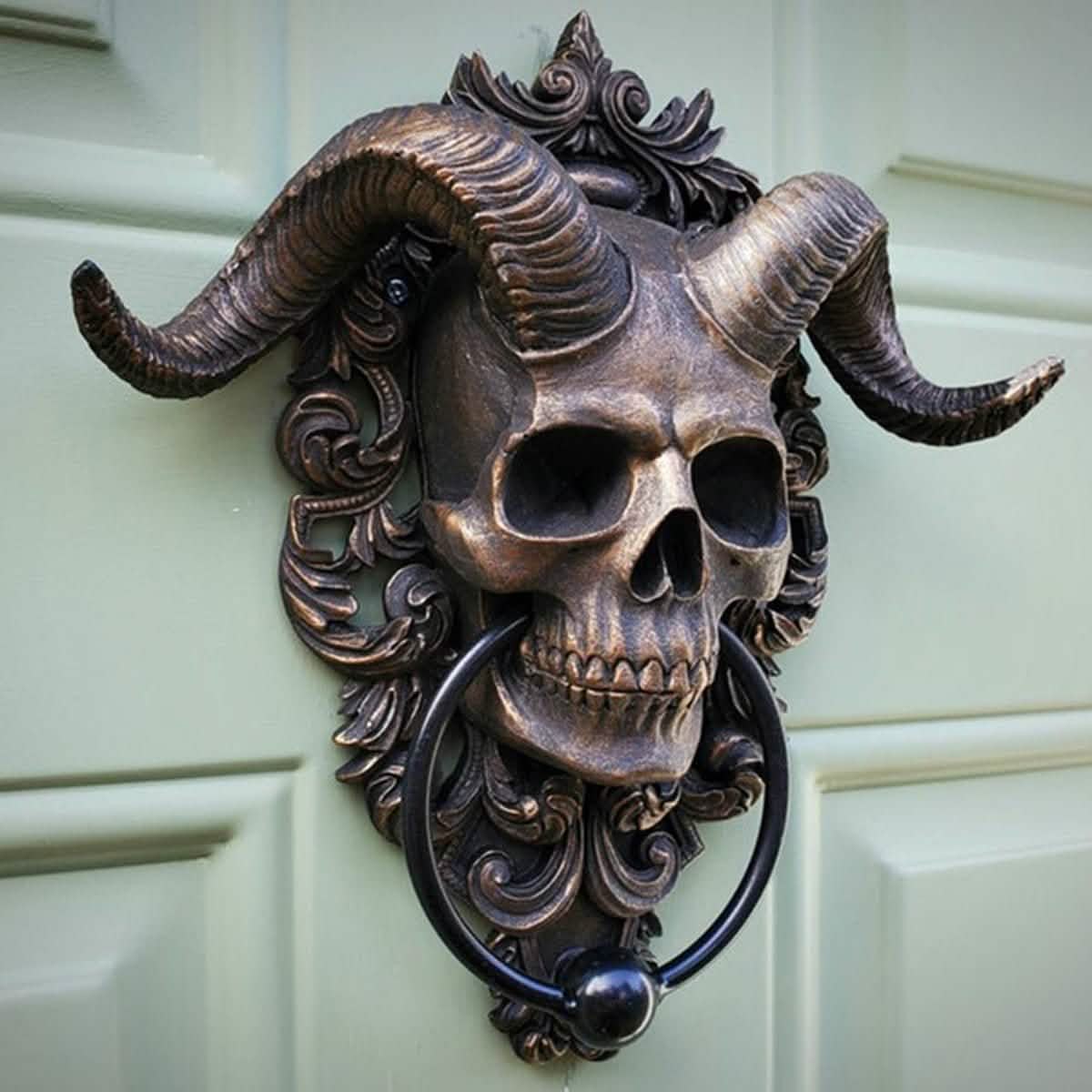 Gothic Ram Skull Resin Wall Sculpture – Dark Art Home Decoration - Ram Skull Resin Wall Sculpture -