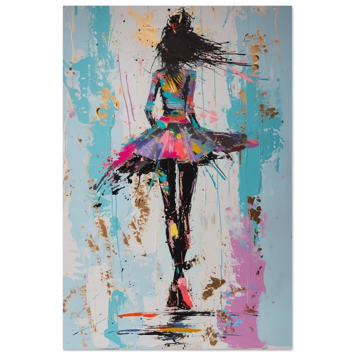 Grace in Motion: The Abstract Dancer | Abstract Figurative Art wall art print - Aluminum Print - 30x45 cm / 12x18″ -