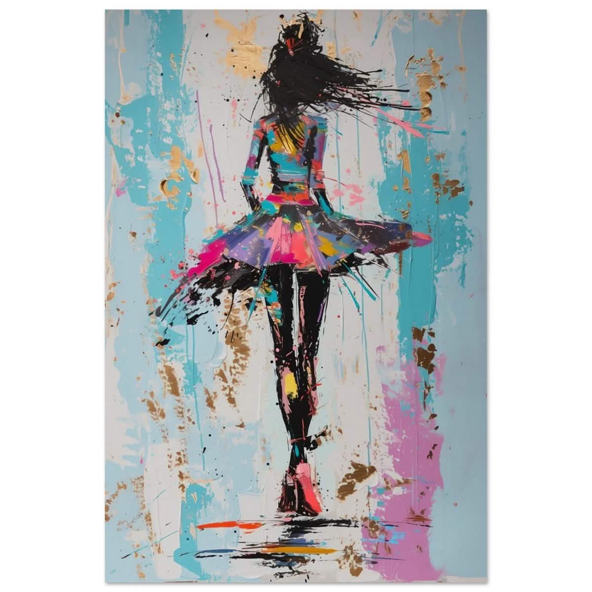 Grace in Motion: The Abstract Dancer | Abstract Figurative Art wall art print - Aluminum Print - 50x75 cm / 20x30″ -