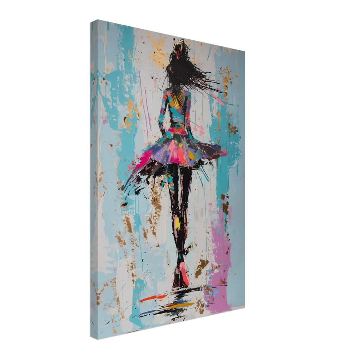 Grace in Motion: The Abstract Dancer | Abstract Figurative Art wall art print - Canvas - 40x60 cm / 16x24″ -