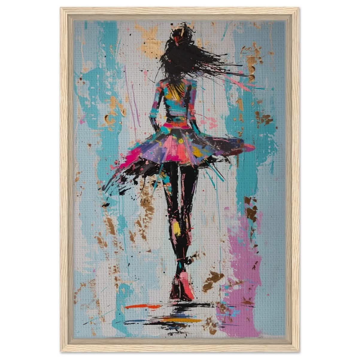 Grace in Motion: The Abstract Dancer | Abstract Figurative Art wall art print - Framed Canvas - 40x60 cm / 16x24″ - Wood frame