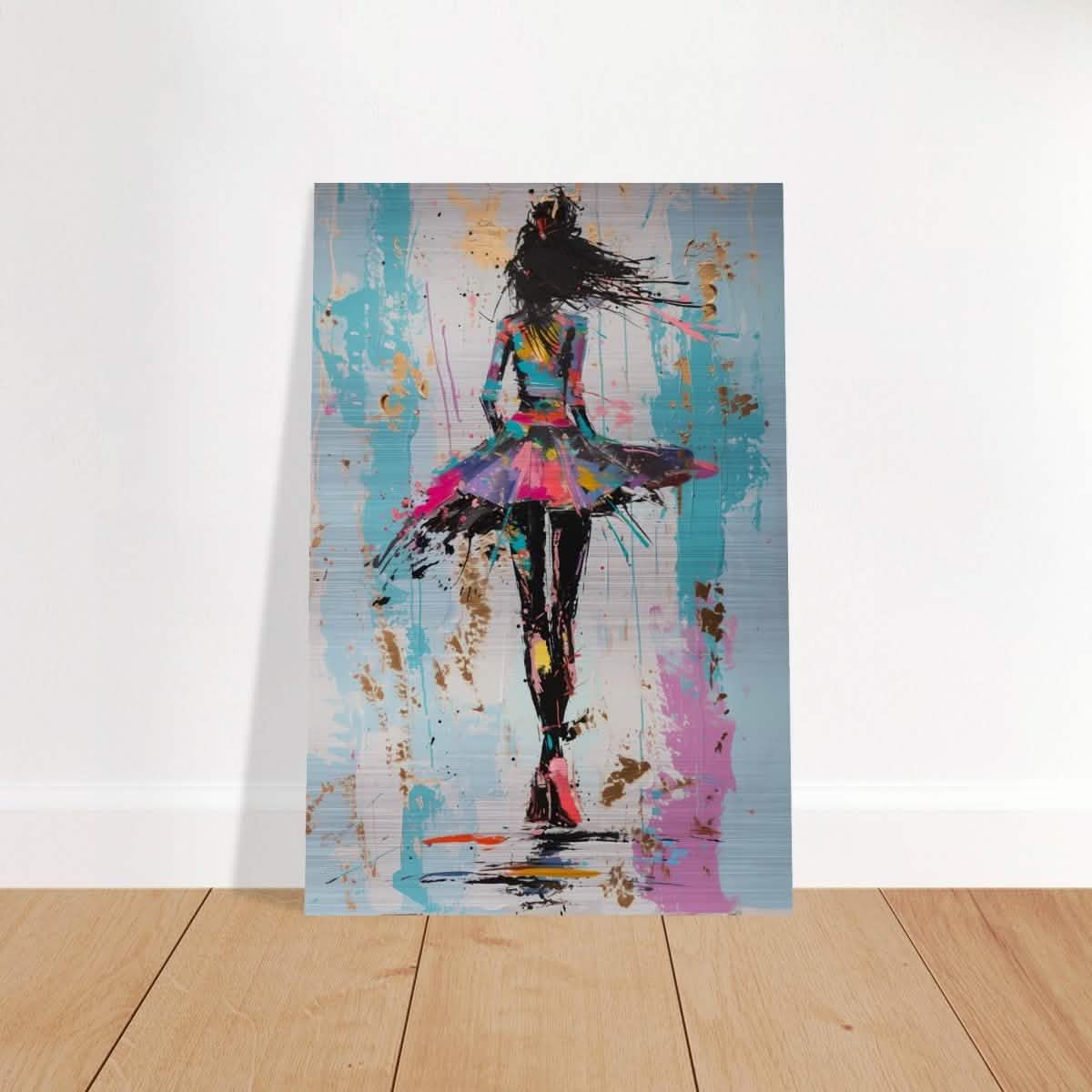 Grace in Motion: The Abstract Dancer | Abstract Figurative Art wall art print - Brushed Aluminum Print - 30x45 cm / 12x18″ -