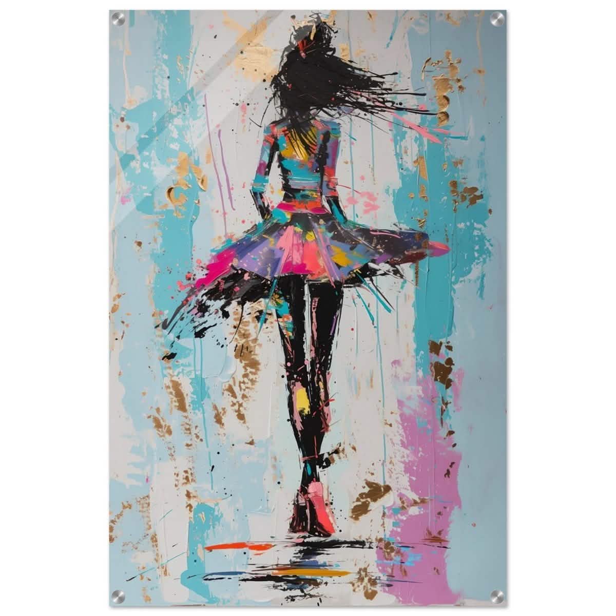 Grace in Motion: The Abstract Dancer | Abstract Figurative Art wall art print - Acrylic Print - 60x90 cm / 24x36″ -