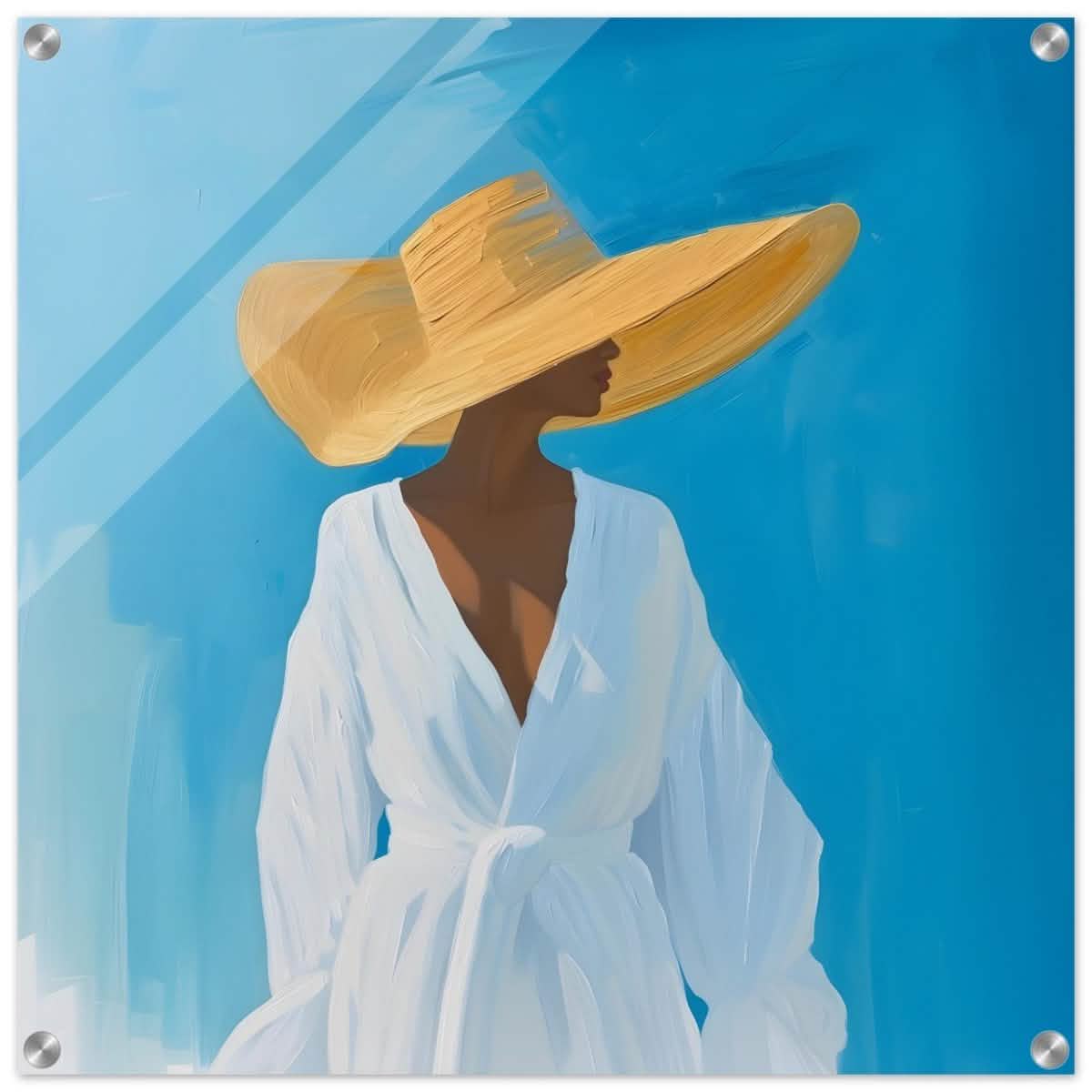 Grace in the Breeze | Minimalist Figurative Art print - Acrylic Print - 60x60 cm / 24x24″ -