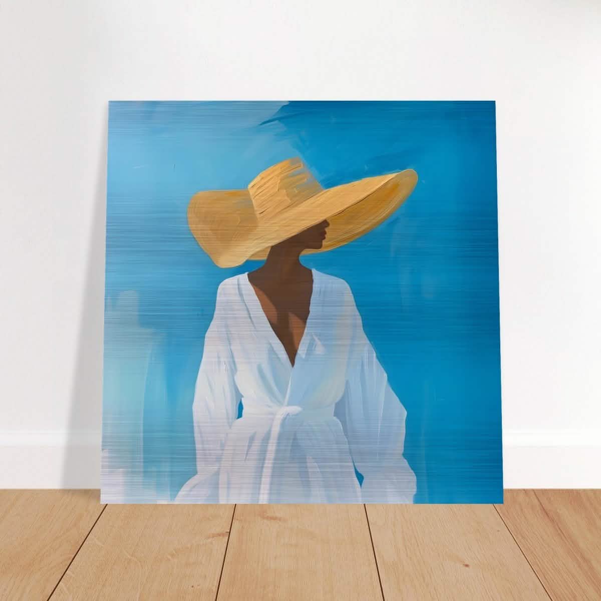 Grace in the Breeze | Minimalist Figurative Art print - Brushed Aluminum Print - 40x40 cm / 16x16″ -