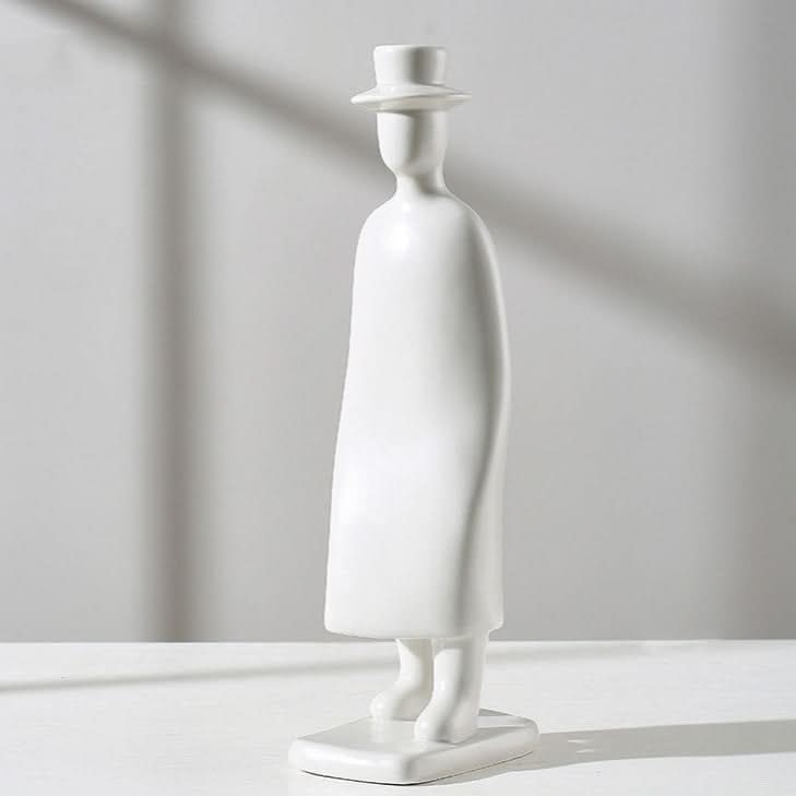 Graceful Pose Figurine – Elegant Resin Sculpture in Gold, Silver or White - White -