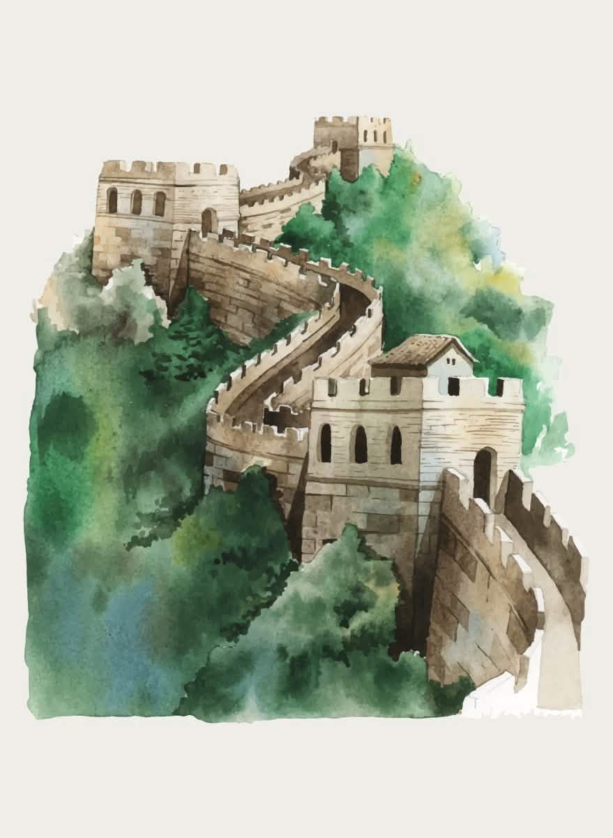 Great Wall of Badaling - The Majestic Defender of China | Vertical | 2 Design Options - 30x45 cm / 12x18″ - Design Option 2 - Acrylic Print
