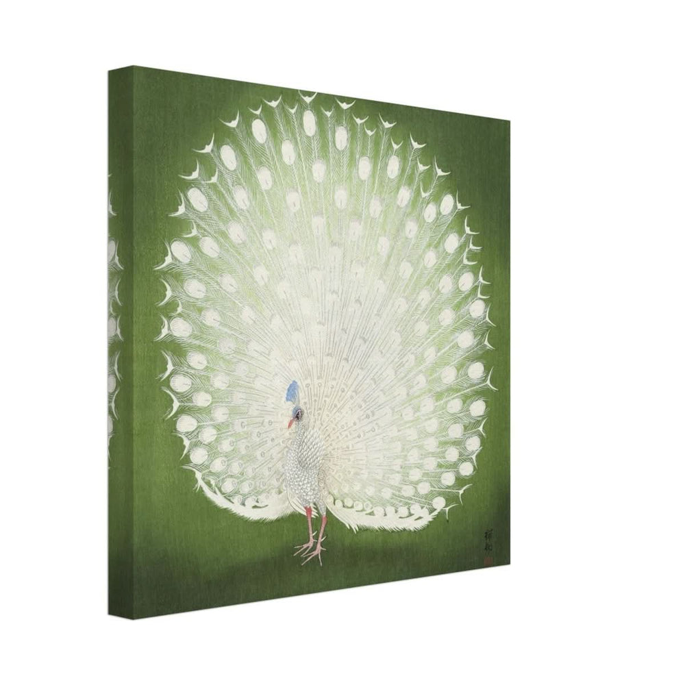 Green Peacock by Ohara Koson | Wall art Print - 30x30 cm / 12x12″ - Canvas -